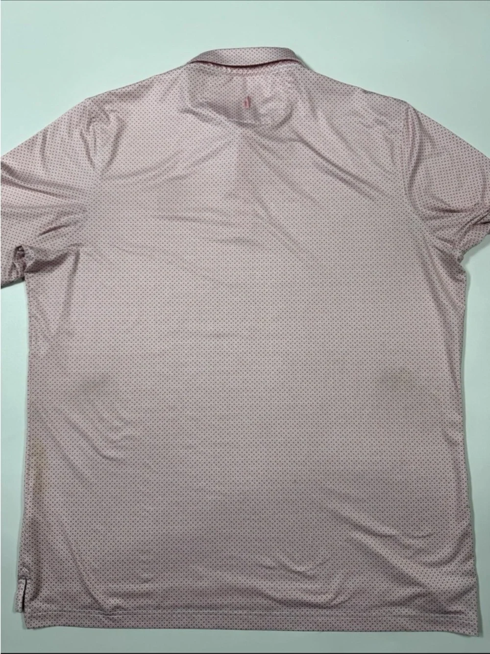 Johnnie-O Polo Shirt XL Pink Geo Print Valero Texas Open Golf Performance - Picture 7 of 8